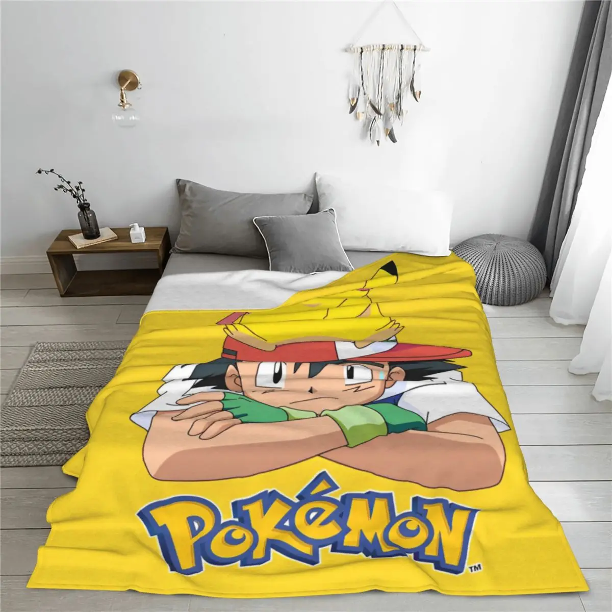 Pokemon Pikachu Anime Flannel Blankets Cute Cartoon Game Creative Throw Blanket for Home Bedspread Soft