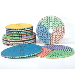 4 Inch 100mm Three Colors Abrasive Flexible Disc Diamond Wet Polishing Pad For Grinding Granite Stone Concrete Marble