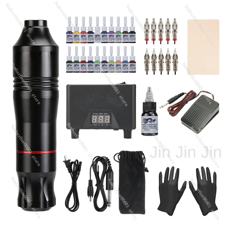 Lanrui 20 Color Motor Pen Set Tattoo All-in-One Machine LISUN Motor Tattoo Pen Beginner Tattoo Machine Wholesale