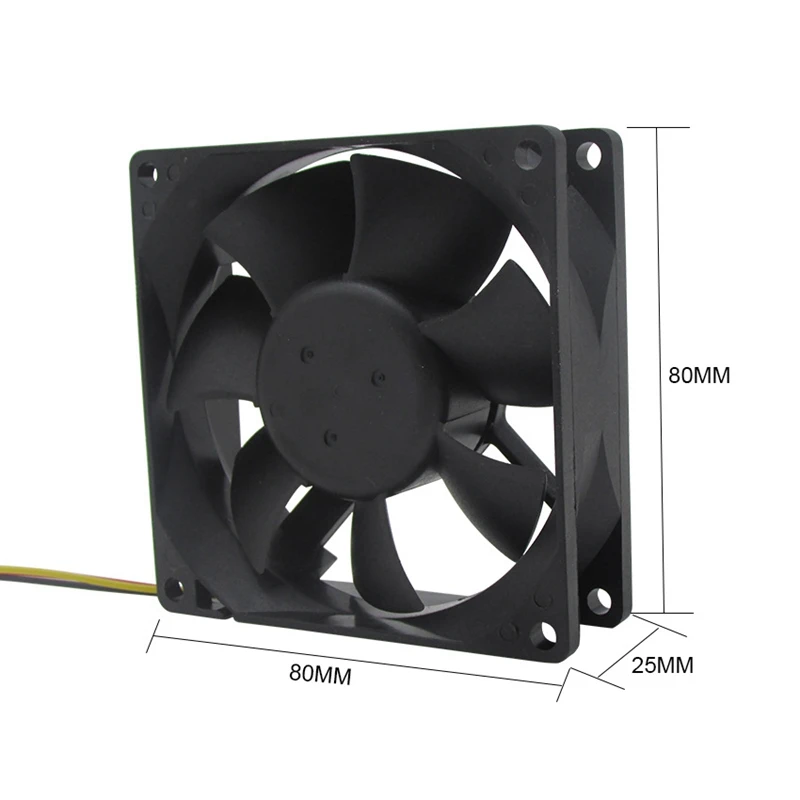 RISE-24V 80Mm 8Cm Cooling Fan 80X80X25 Mm 8025 PC Computer Case Fan DIY Router GPU CPU Cooling Fan