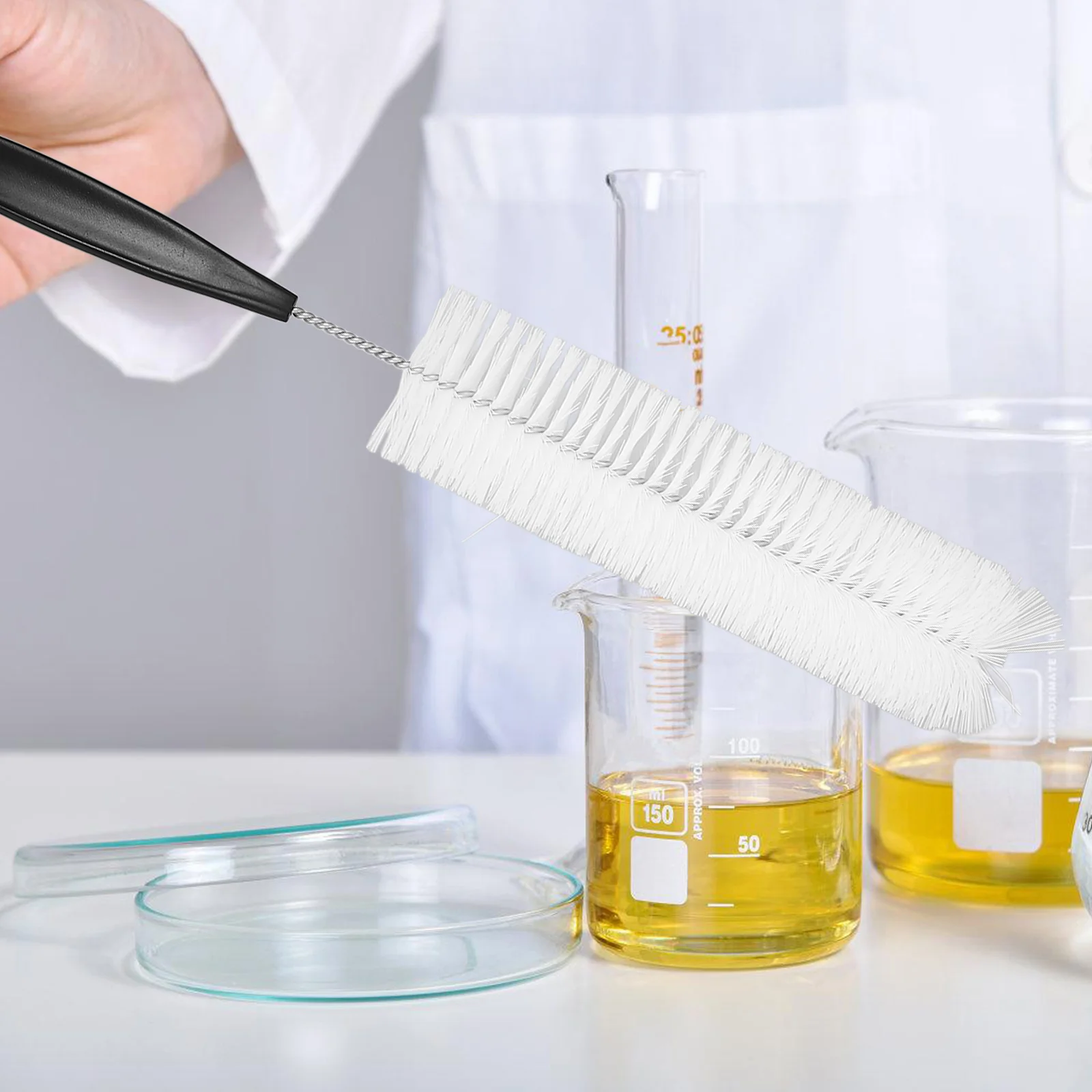 

4Pcs Long Handle Bottle Brush Cup Cleaning Brush Durable Stainless Steel Nylon Set for Glass Jar Water Bottle Washing