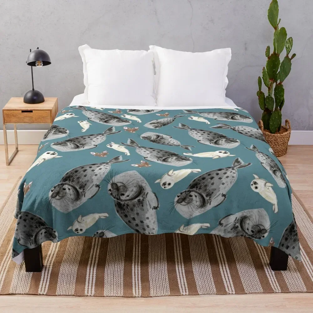 

Common seal Throw Blanket Thermals For Travel warm winter Soft Plaid Blankets