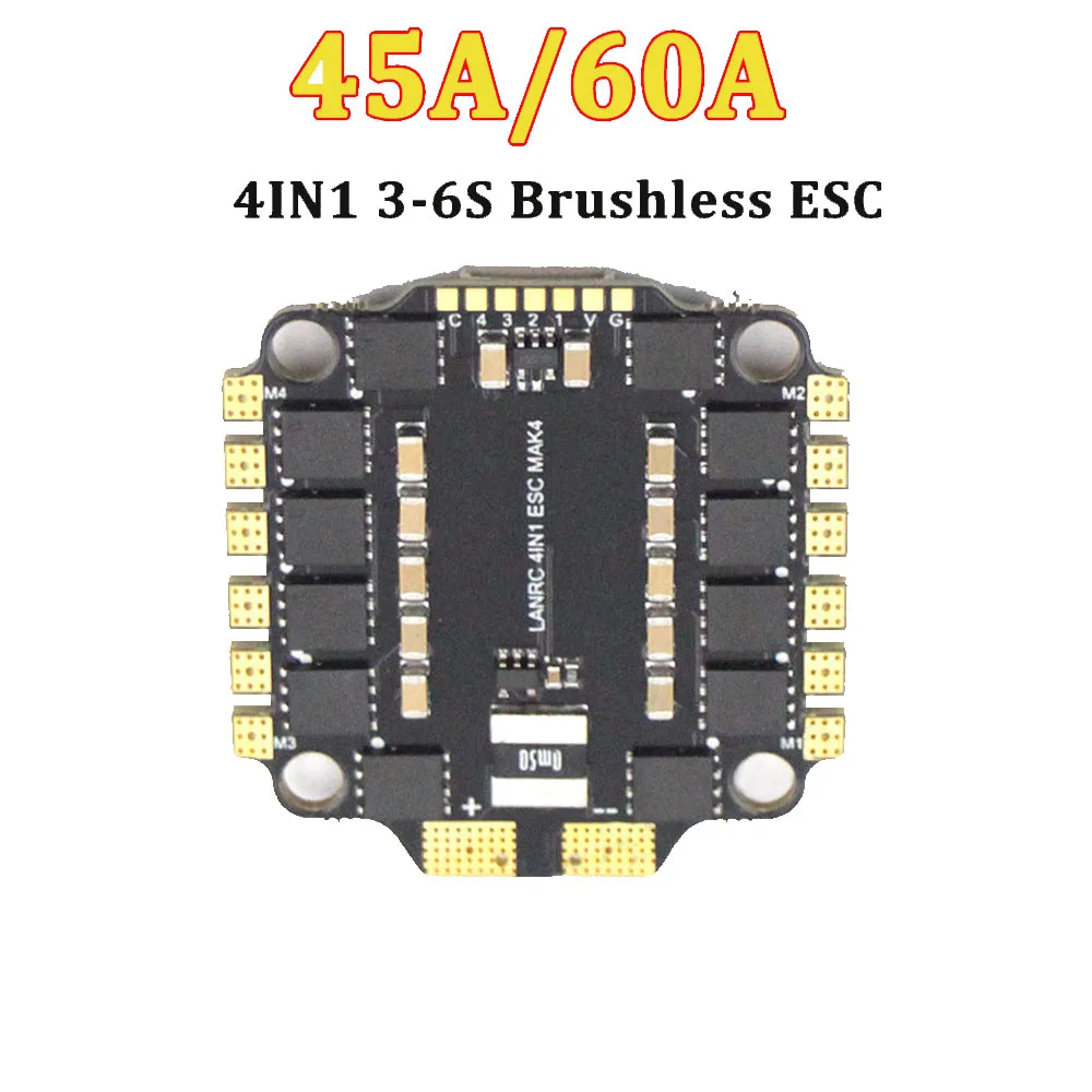 4IN1 45A 60A ESC 30.5x30.5mm Supporting 3-6S brushless motor, for FPV UAV