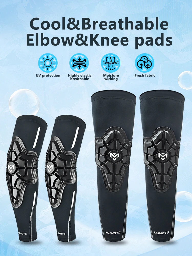 AliExpress MJMOTO Summer Ice Silk Motocross Elbow Knee Pads Impact Protection For DH MX MTB Dirt Bike Cycling Motorcycle Elbow Knee Guards Set