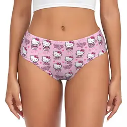 Custom Women's Hello Kitty Manga Cat Panties Stretch Briefs Underwear