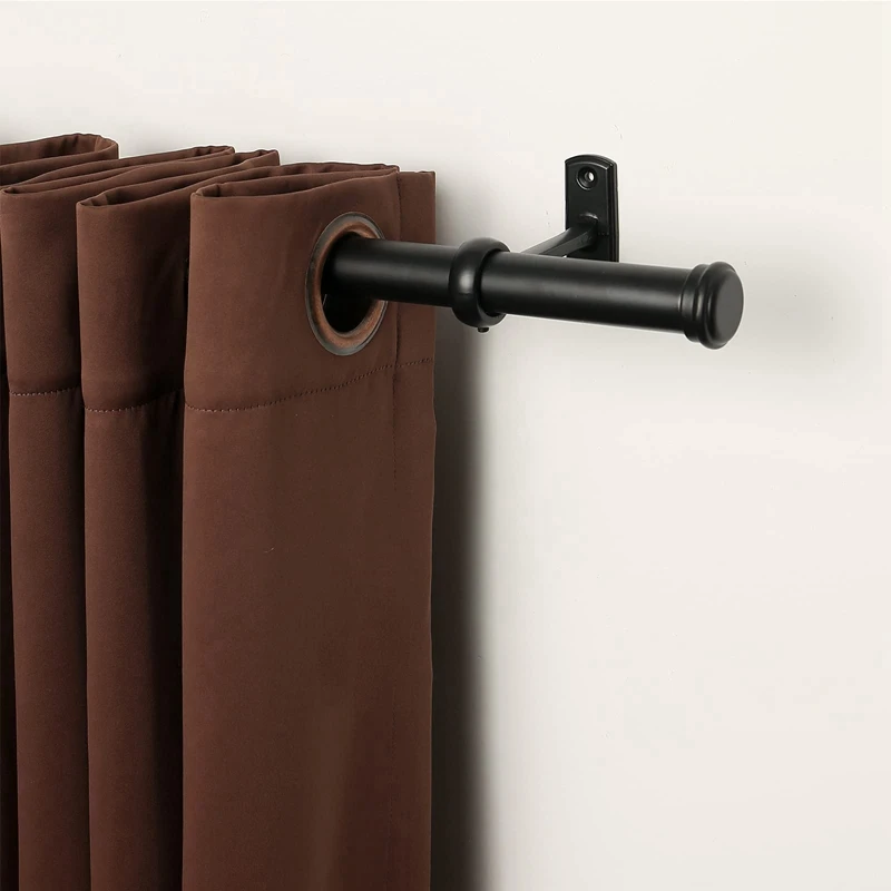 Ceiling Mounted Curtain Rod Brackets, Heavy Duty Ceiling Bracket For 1 Inch Curtain Rod Holder(Set Of 2, Black)