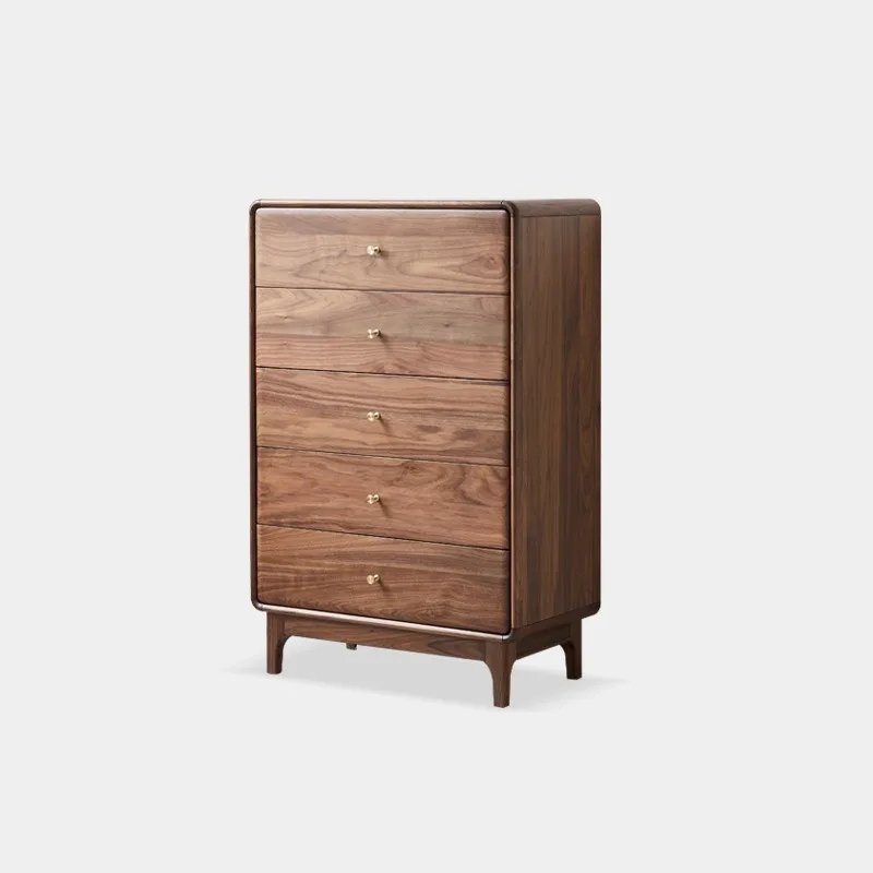 North American black walnut solid wood chest cabinet, bedroom locker, Nordic storage cabinet, living room minimalist chest