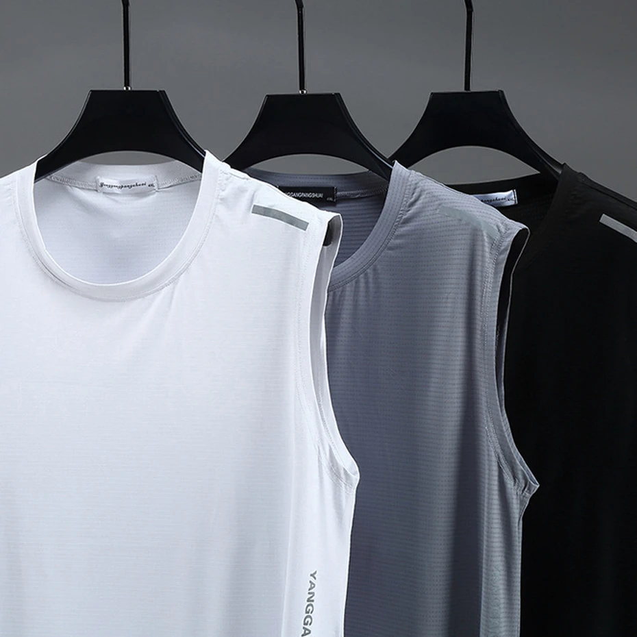 Summer Cool Vest Men Summer Tank Top Plus Size 10XL Fashion Casual Solid Color Vests Male Big Size 10XL