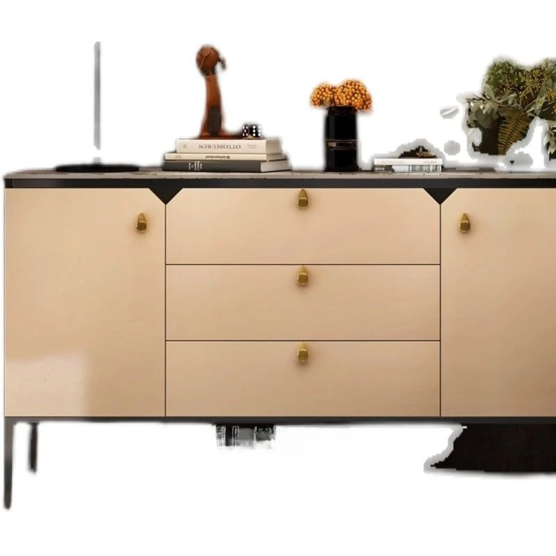 wood entrance cabinet, light luxury style sideboard, high-end villa storage living room, pantry cabinet, wine cabinet