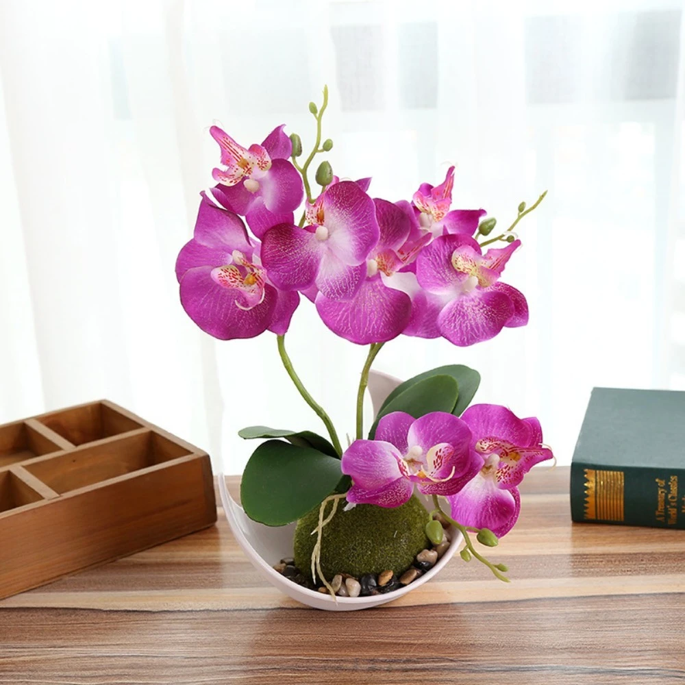 Phalaenopsis Sancha Large Bonsai Horticultural Flower Indoor Decoration Silk Flower Artificial Potted Plant