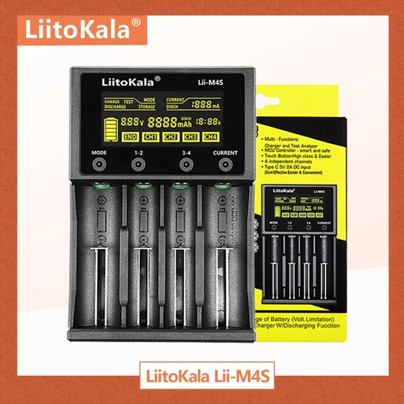 LiitoKala cargador de batería Lii-600 Lii-500 Lii-500S Lii-M4 Lii-M4S LCD para 3,7 V 1,2 V 18650 26650 16340 14500 18500 20700B batería