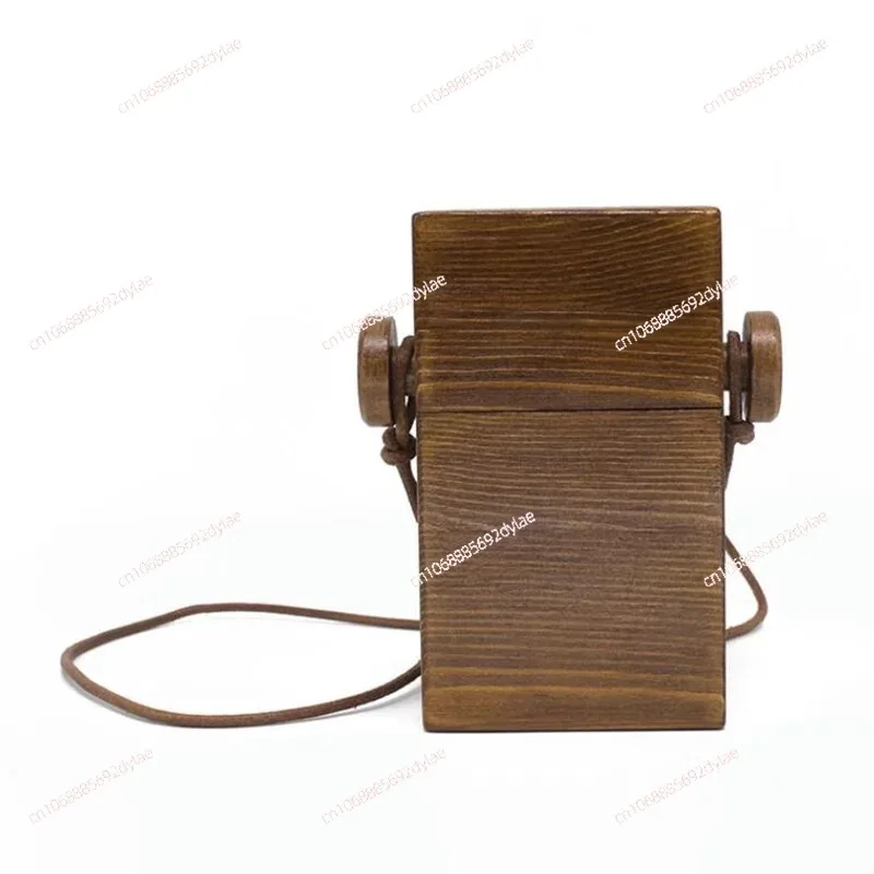 Wallet and Handbag for Women Handmade Wooden Shoulder Bag Luxury Designer Bag for Women Retro Handbag