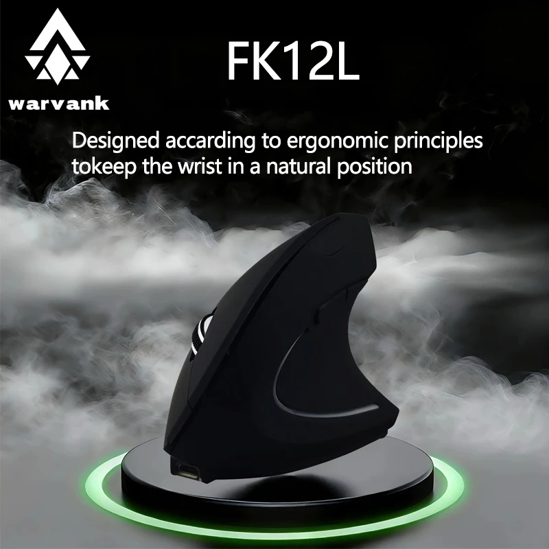 

Warvank FK12L Bluetooth Office Mouse Ergonomic TYPE-C Charging 24.G Wireless Mouse