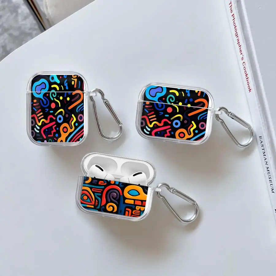 

Clear Earphone Cases Cover Case For Airpods 3 1 4 Pro3 2 Pro2 Pro Colorful Pattern