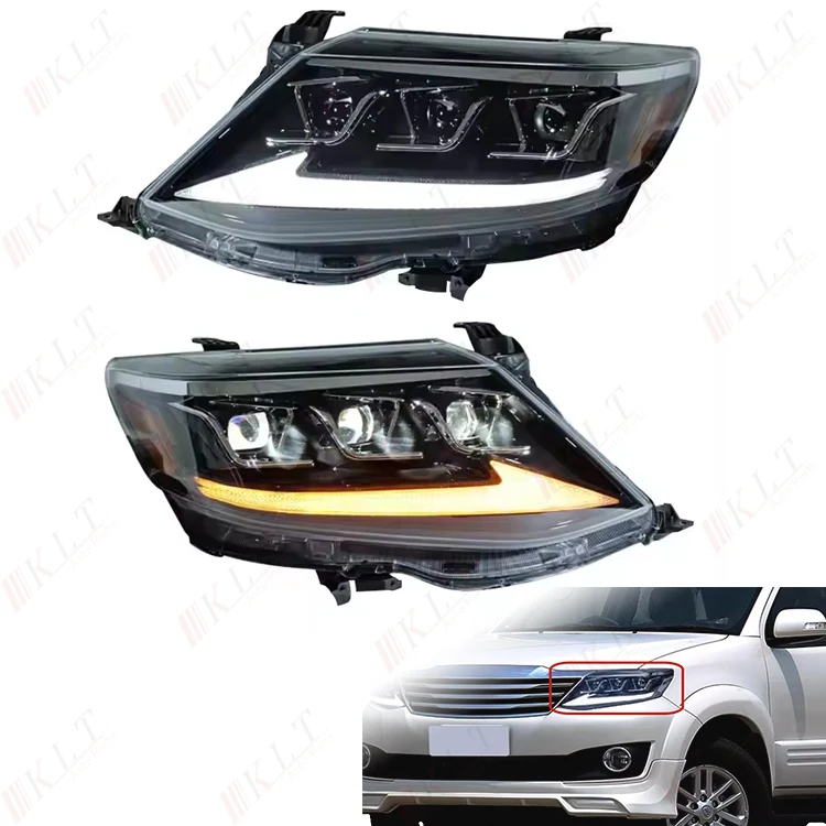 

High Quality Bi Xenon Projector Head Lamp with Black Housing New Condition for Fortuner 2012-2015