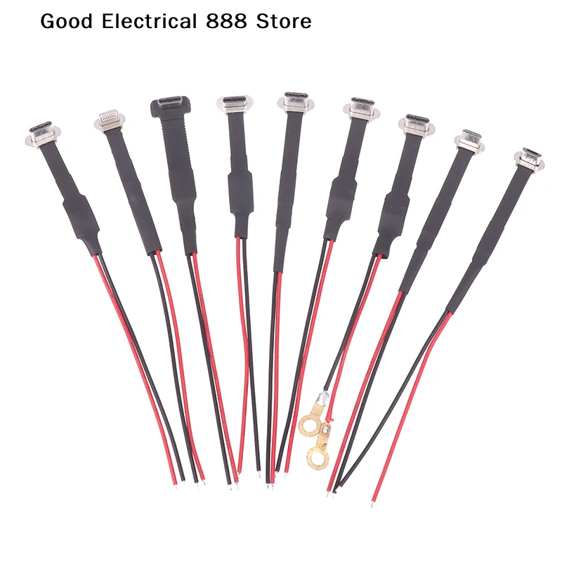 1PC Type-C Micro USB Connector FPC 2Pin 3Pin R1 EK Decryption Welding Wire Flat Cable Male Fast Charge Wire Extention For Phone