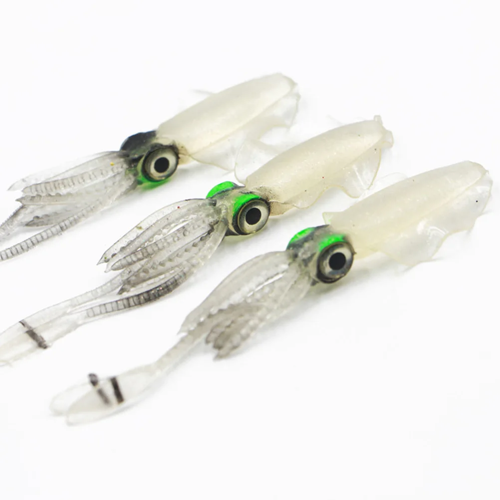 

3pcs Fishing Lures Squid Baits Thin Fin Octopus Fishing Lures Thin Fin Artificial Baits Tackles Realistic Action Plastic