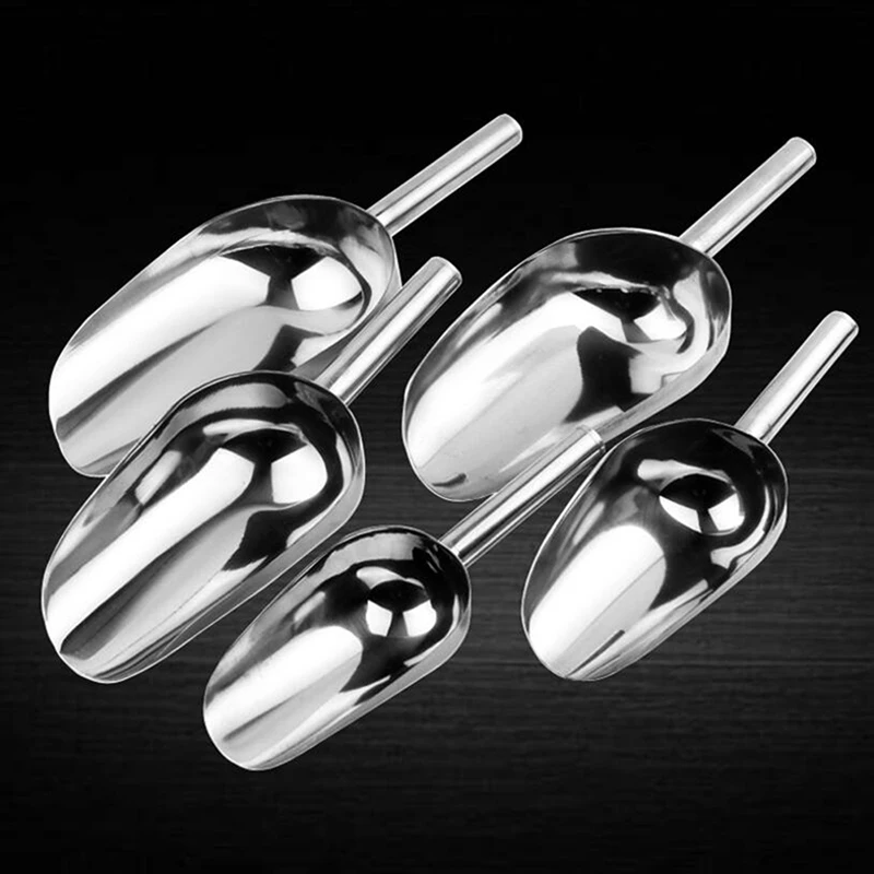 Colher de aço inoxidável para buffet, Raspador de gelo doce, Colher de medição de alimentos perfeita para festa, casamento, 1PC