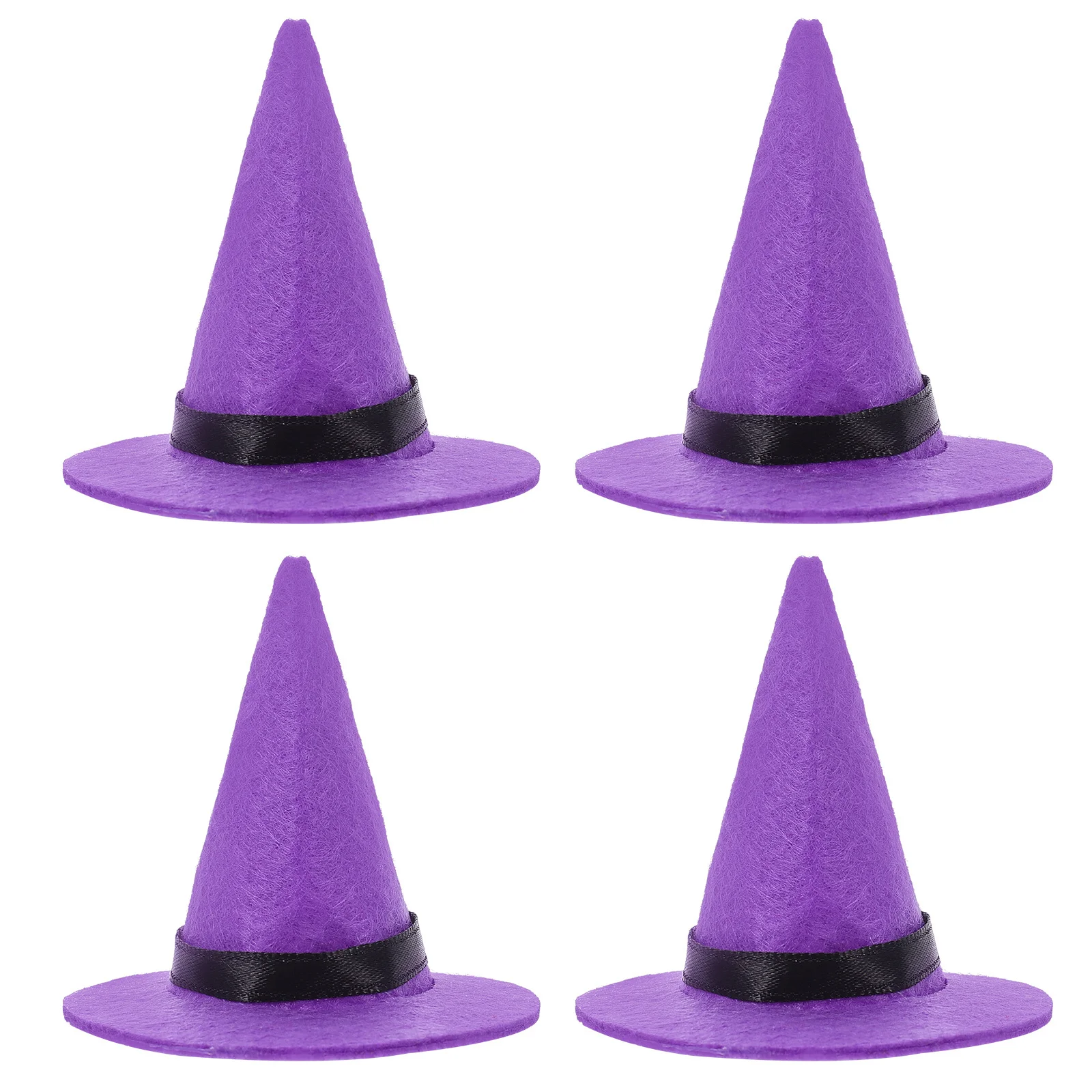 

4 Pcs Witch Hat Jewelry Tiny Hats for Crafts Halloween Small Wizard Cap Party Accessories Decor
