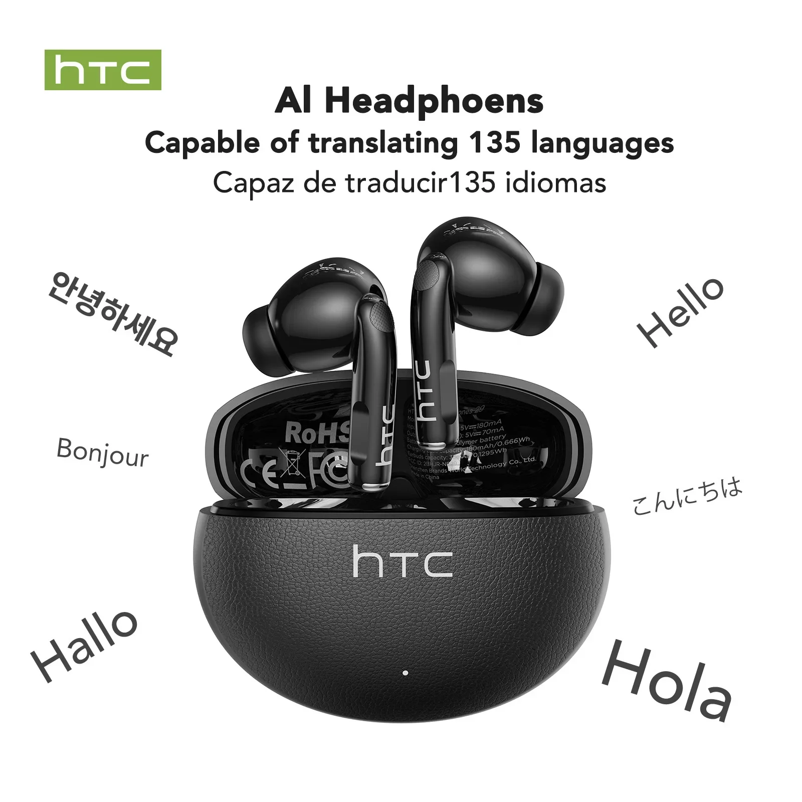 HTC NE29 Bluetooth V6.0 Наушники AI Translator Наушники OWS Спортивные наушники Удобные сверхлегкие беспроводные наушники-вкладыши HTC NE29 Bluetooth V6.0 Наушники AI Translator Наушники OWS Спортивные наушники Удобные сверхлегкие беспроводные наушники-вкладыши