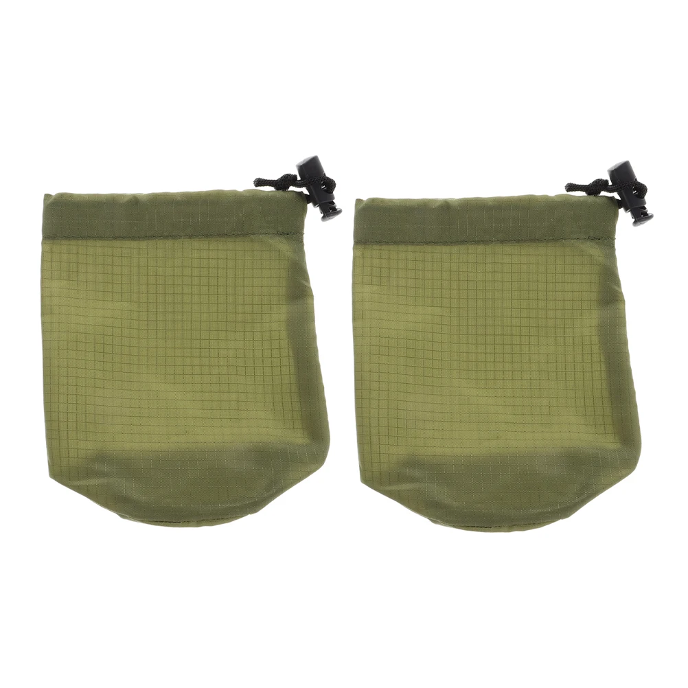 

2pcs Outdoor Raincoat Storage Bags Compact Waterproof Lightweight Cloth Olive Green Foldable Travel Camping Pouch Portable