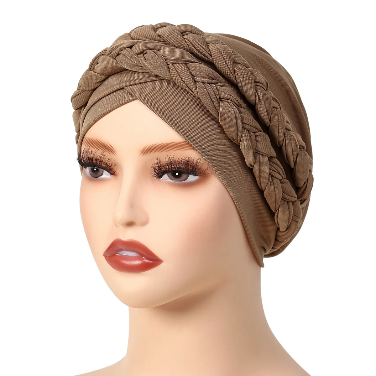 

Lady Women Hat Chemo Cap Muslim Braid Head Scarf Turban Head Wrap Cover Hair Loss Islamic Headwear