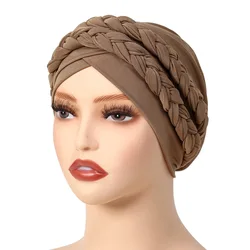 Lady Women Hat Chemo Cap Muslim Braid Head Scarf Turban Head Wrap Cover Hair Loss Islamic Headwear