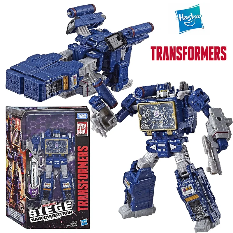 Hasbro Transformers Siege WFC-S25 Soundwave 18Cm Voyager Class Anime Original Action Figure Model Toy Birthday Gift Collection