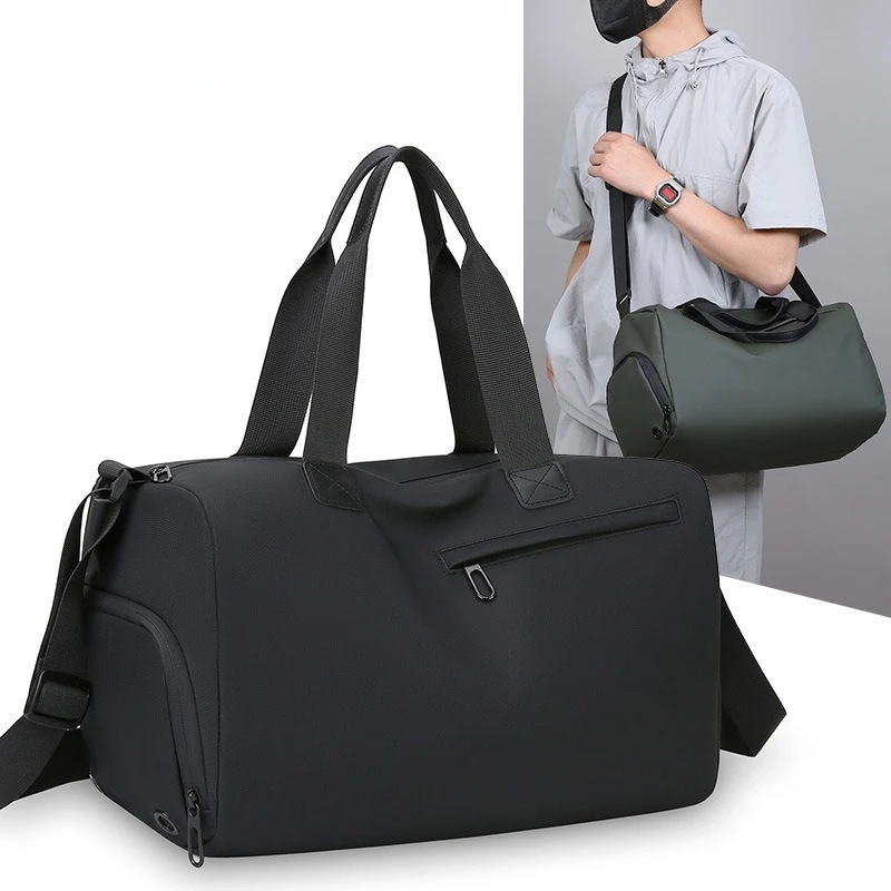 

Wet Dry Separation Sports Fitness Travel Backpack Unisex Travel Bag PU Leather Travel Bag