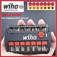 WIHA  Magnetic Screwdriver Bit Set  Hex Bits with Tool Case High-Torsion Impact Bit Set Hand Tool 7Pcs 49mm Phllips Torx 91007C