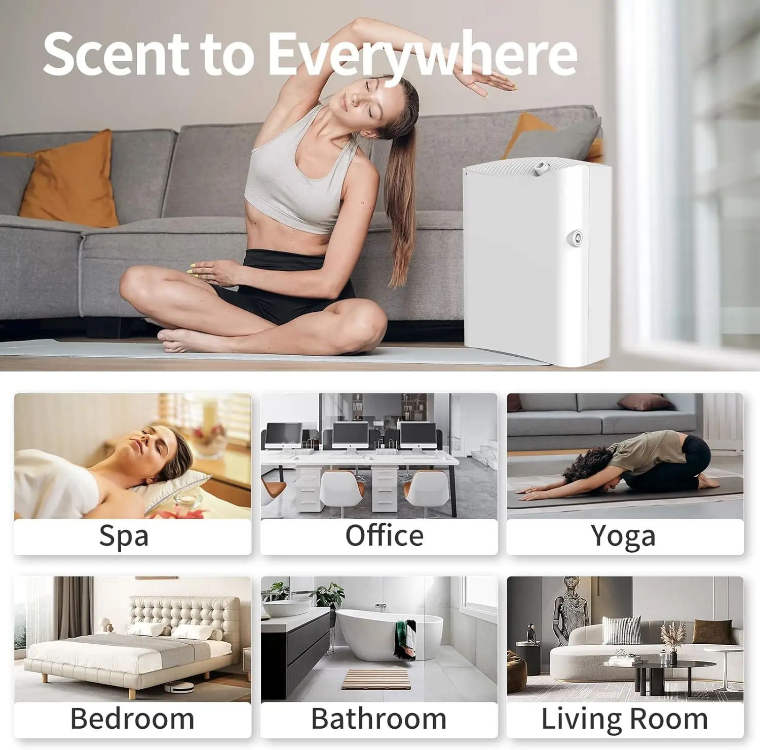 Smart Aroma Diffuser Hotels Fragrance Diffuser Coverage 500m³ Electric Smell For Home Bluetooth Control Essential Oils Diffuser