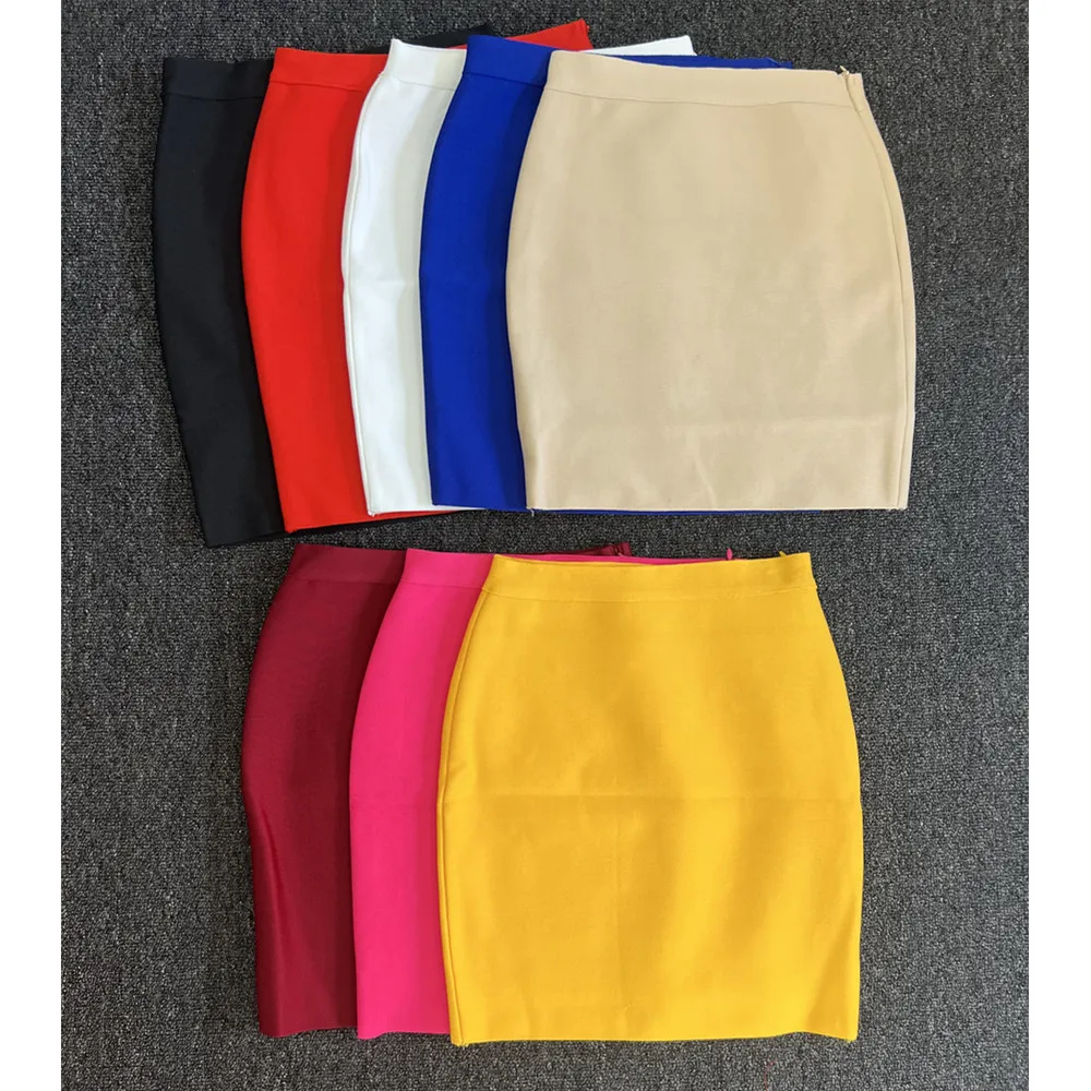 40CM Length Bodycon Bandage Skirts Women Sexy Super Short Candy Color Stretchable Pencil Skirt Nightbar Club Party Going Out