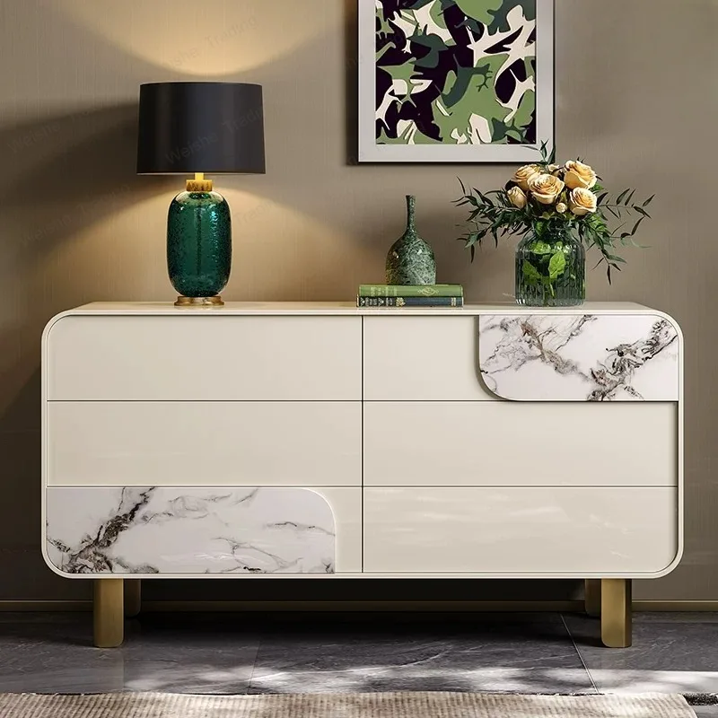 Light luxury chest, custom marble drawer, porch cabinet, premium paint, bedroom TV cabinet, bedside storage cabinet