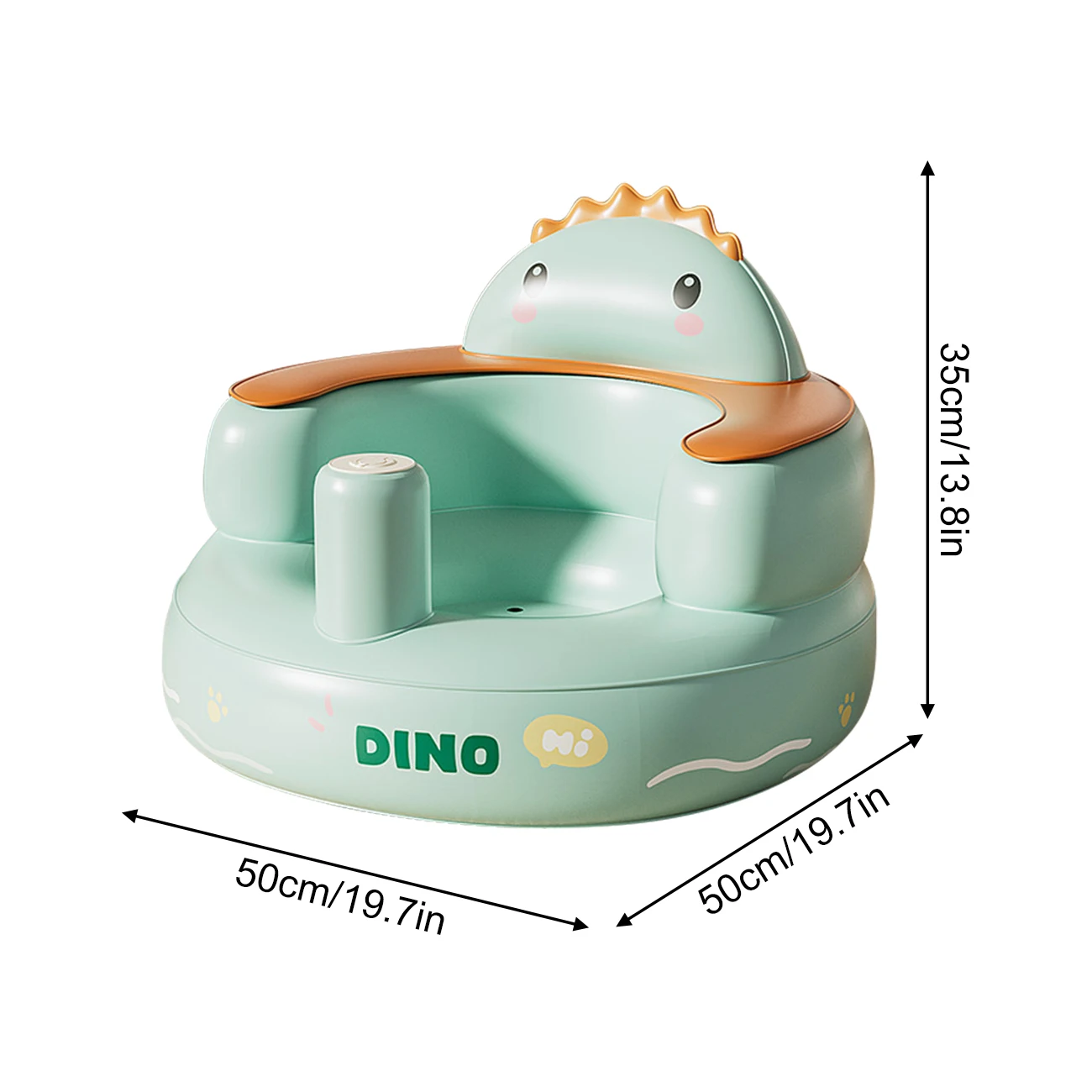 قطعة واحدة من كرسي الأطفال القابل للنفخ مع مضخة هواء مدمجة، يجلسني على الأرض للطفل بعمر 3 أشهر #6