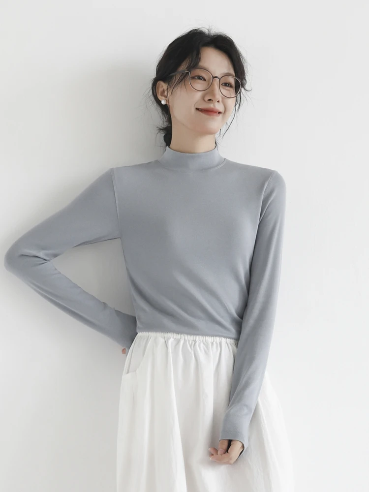 

Жемчужная базовая кофта Camere для женщин, осенне-зимняя, самонагревающаяся, облегающая, для ношения как нижняя или верхняя одежда, с высоким воротником, вязаная...