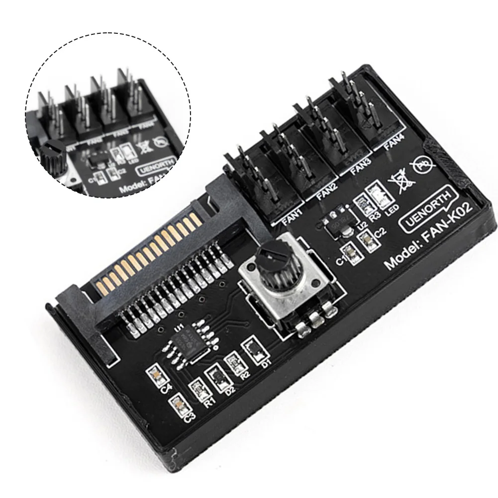 12V 4PIN  FOR PWM Fan Speed Controller Hub Connect 4 Fans With Adjustable Speed 12V For PWM Fan Speed Controller