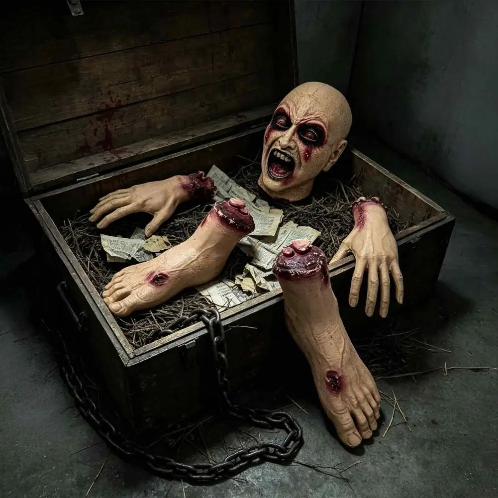Festival Stage Setup Realistic Severed Limbs 5 Pcs Halloween Body Parts Set Realistic Severed Zombie Hands Feet for Haunted