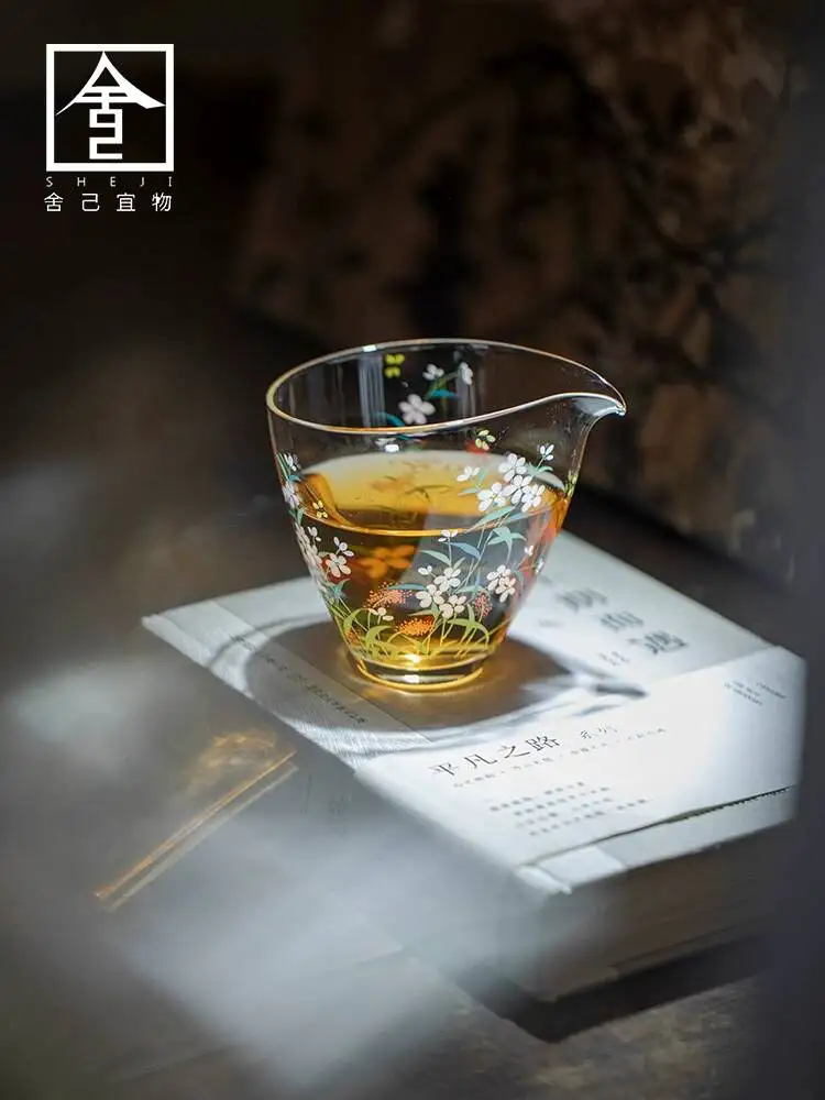 High-Looking Thickeneded Heat-Resistant Glass Water Drop Male Household Flowery Divider Tea Sea Fair Cup Not Hot