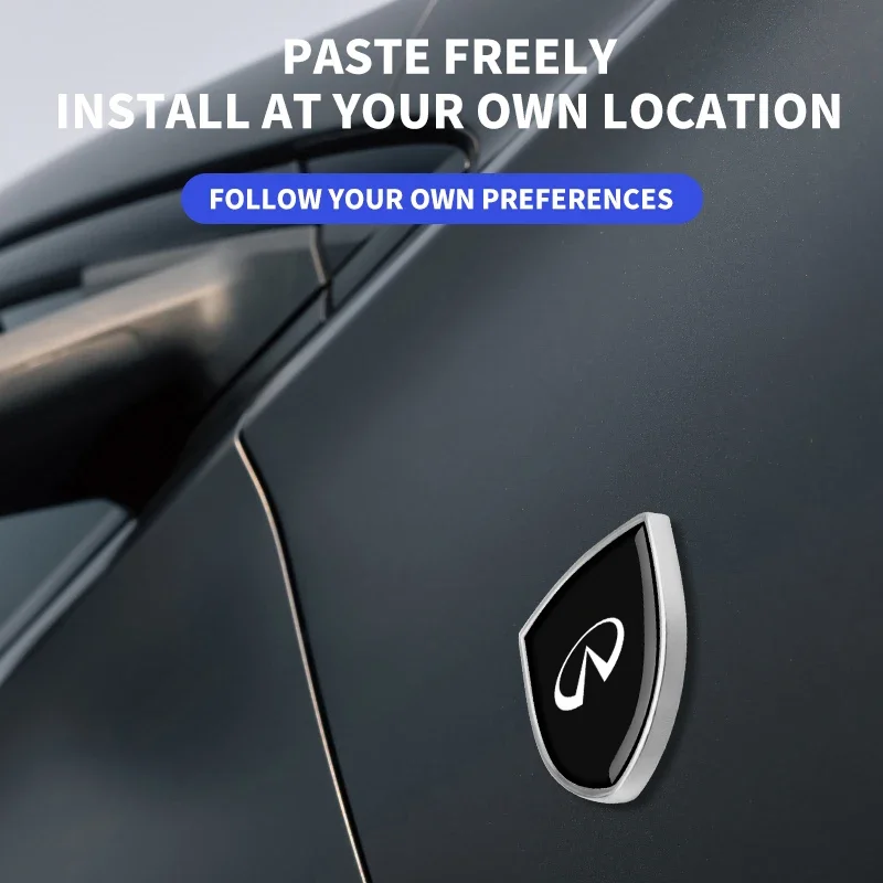 ثلاثية الأبعاد ملصقات درع معدني الجذع الملحقات الخارجية لإنفينيتي Q50 FX35 Q30 G37 Q70 QX70 G35 Q60 QX50 QX60 QX80 QX30 JX35 G25 #5