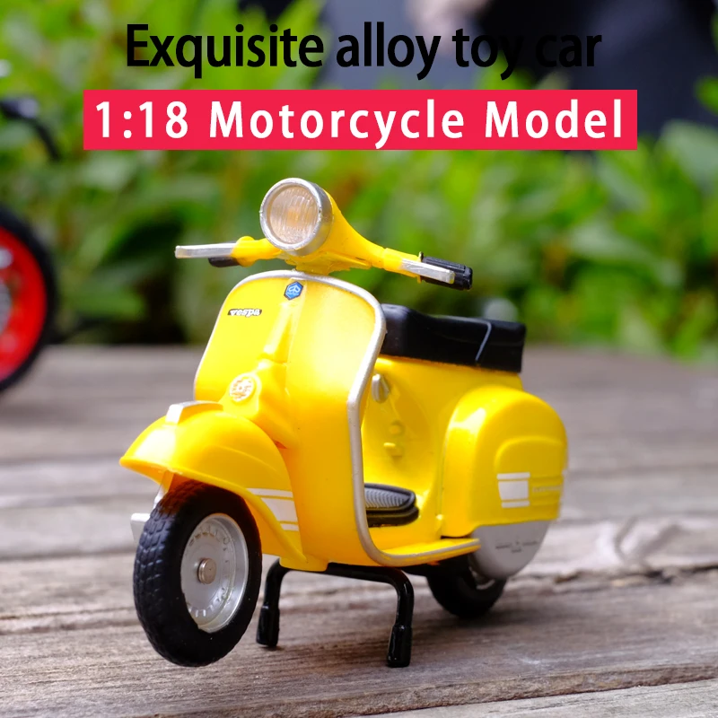 

CaiPo 1:18 1976 Vespa 200 Rally Alloy Diecast Retro Scooter Model Motorcycle Toy For Children Gifts Toy Collection