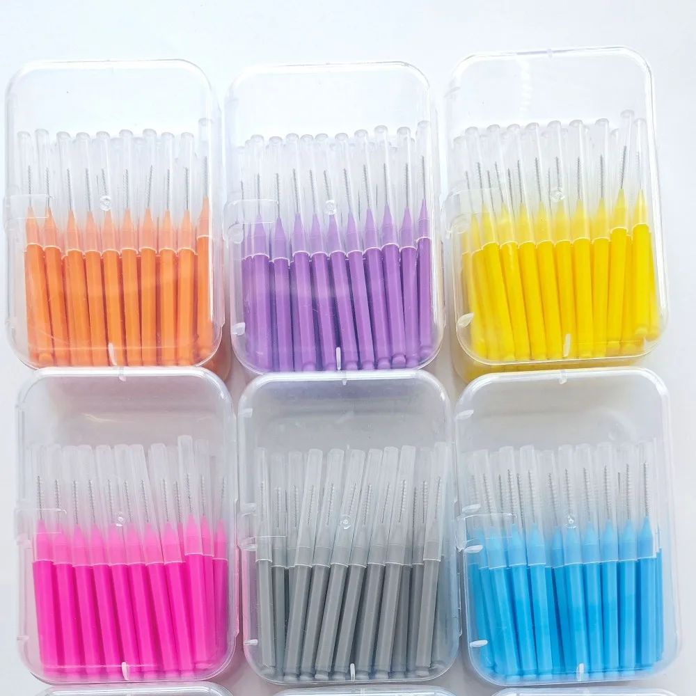 30Pcs Interdental Brush Dental Braces Brush with Soft Bristles 360° Bendable Floss Between Teeth Gum Braces Tooth Cleaning Kit