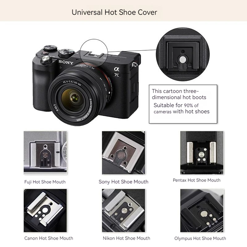 Universal Cute Cartoon Hot Shoe Cover SLR Camera for Canon 200d Nikon Sony Fuji xt30 xt4 5 Protection Cap Dustproof