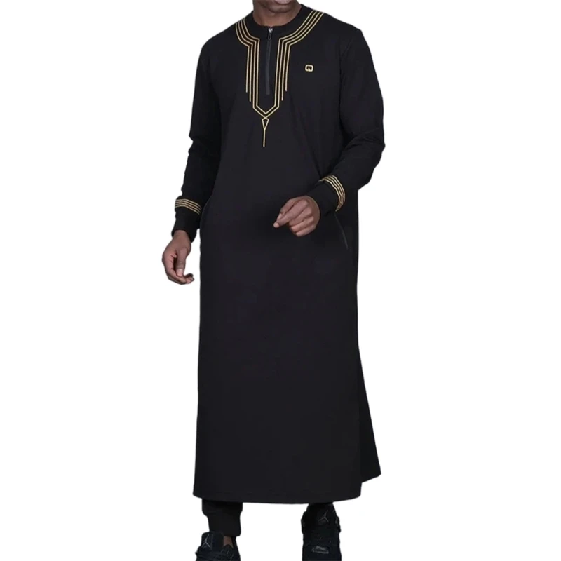 Robe caftan arabe pour homme, robe arabe à manches longues pour homme, robe caftan islamique