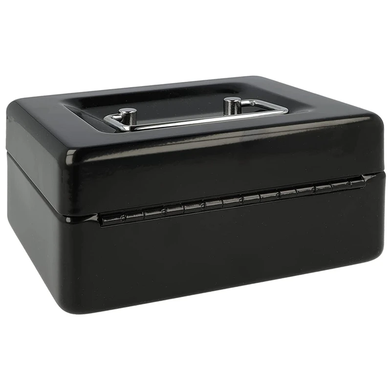 Locking Metal Cash Box With Removable Coin Tray And Key Lock 150X120x8mm