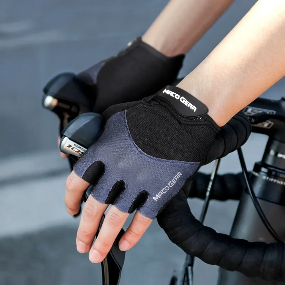 Bike Gloves Half Finger Sports Cycling Shock-Absorbing Bicycle Running Gym Fitness Bodybuilding Work Anti-skid Gear Men Women