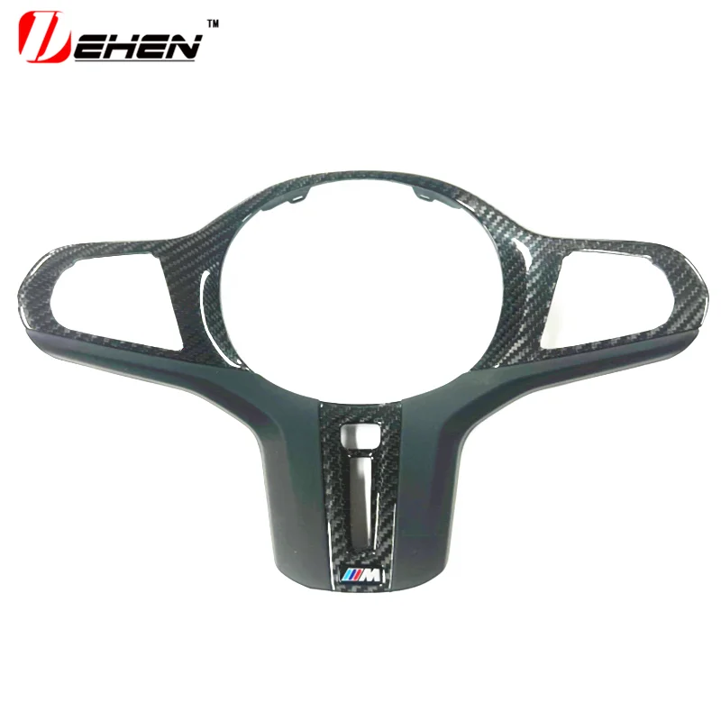 Carbon Fiber Car Steering Wheel Panel Decoration Cover Trim For BMW  Leather G20 G22 G26 G30 G32 G05 G01 G02 G07 G14 G15 G12 G29