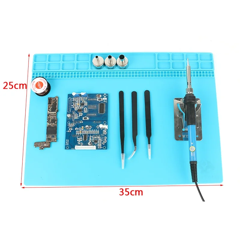 35x25cm PCB BGA Heat-resistant Silicone Pad Mat  Insulation Soldering Repair Platform Heat For TS100 907 936 Soldering Iron