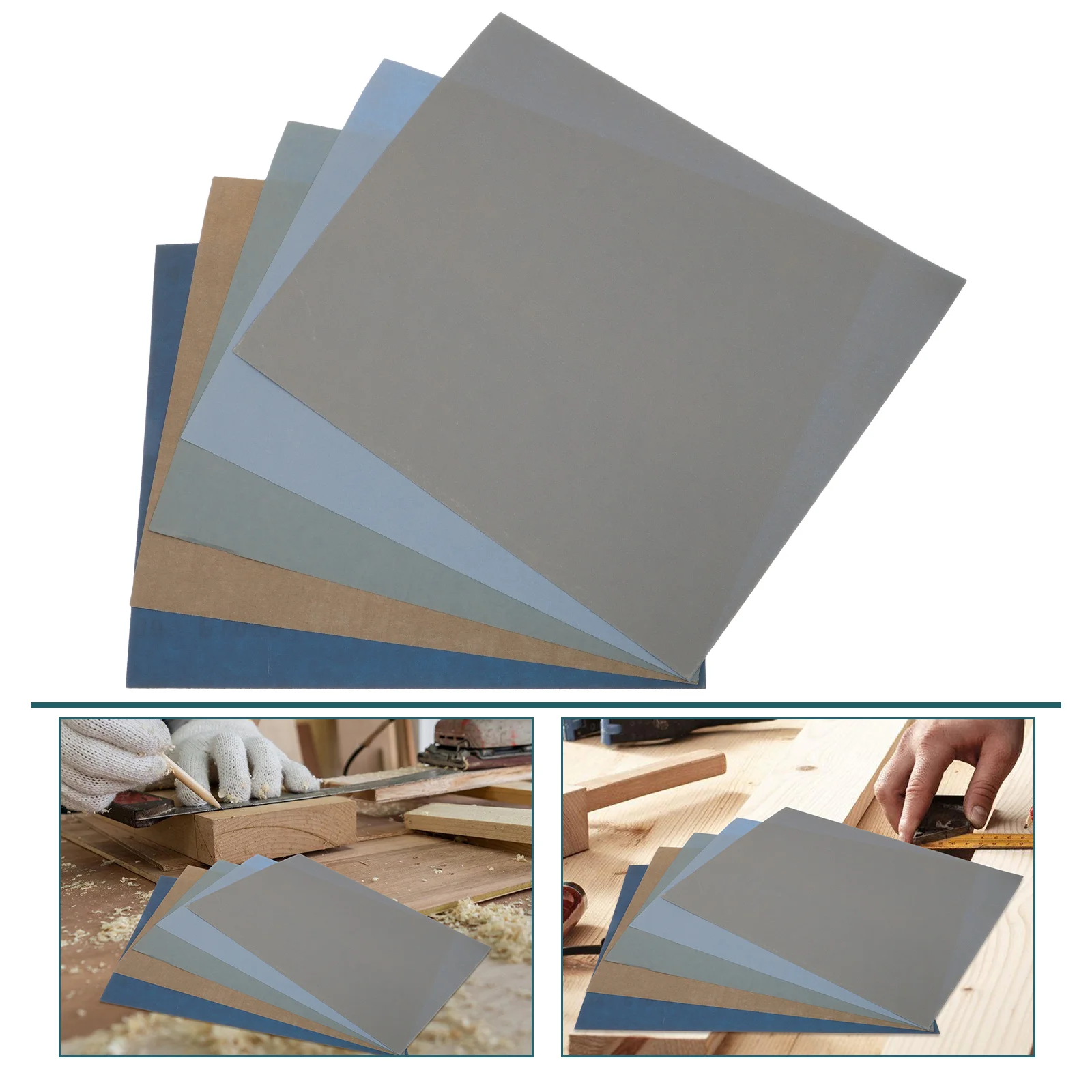 5PCS Sandpaper Variety Pack Assorted Sandpaper Sheets Wet Dry Sandpaper Silicon Carbide Sandpaper for Wood Furniture Metal Autom