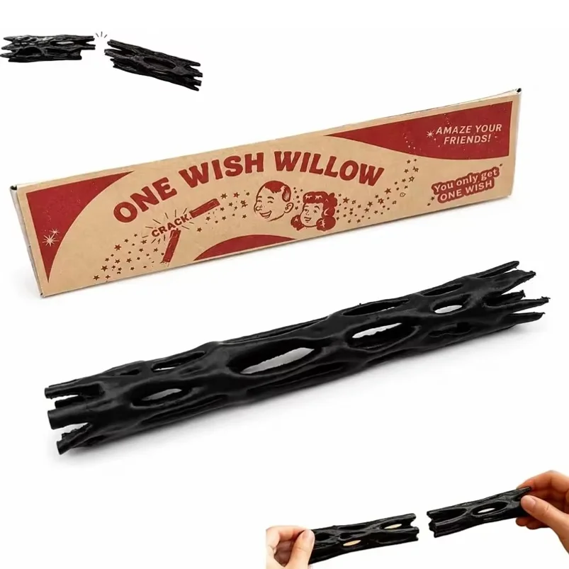 1Pcs Wish Willow Stick with Box, 3D Printed Wishing Willow Wish-Making Snap Stick, Breakable Magic Lucky Charm for Spiritual