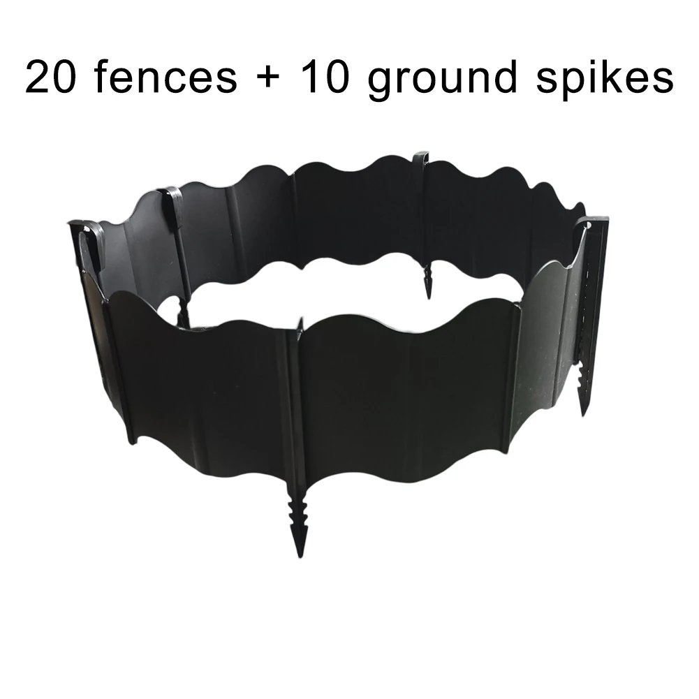 Outdoor Fencing Plastic Planting Fence Garden Decor Fence For Plant Protection Includes Ground Stakes Customizable Layout